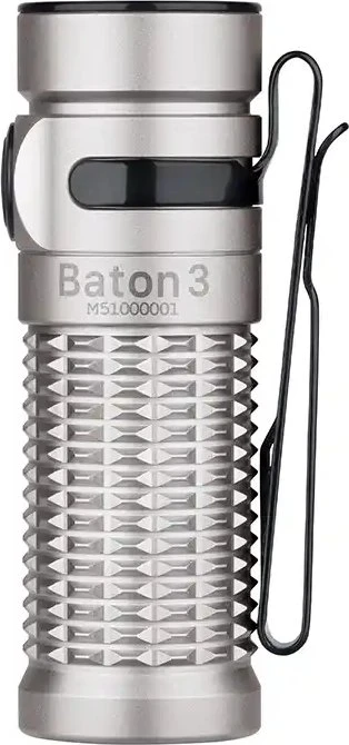 OLight Baton 3 Taschenlampe sandgestahlt