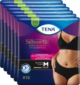 Tena Silhouette Noir Pants Plus Schutzhose Größe M, 60 Stück (6x 10 Stück)