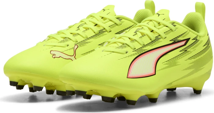 Puma Ultra 6 Play FG/AG yellow alert/puma black/glowing red/lime squeeze (Junior)