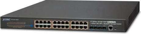 Planet SGS-6341 Rackmount Gigabit Managed Switch, 24x RJ-45, 4x SFP+, 370W PoE+