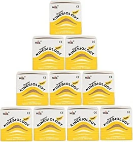 Nasara Kinesiology Tape Rolle 5cm x 5m gelb, 10 Stück