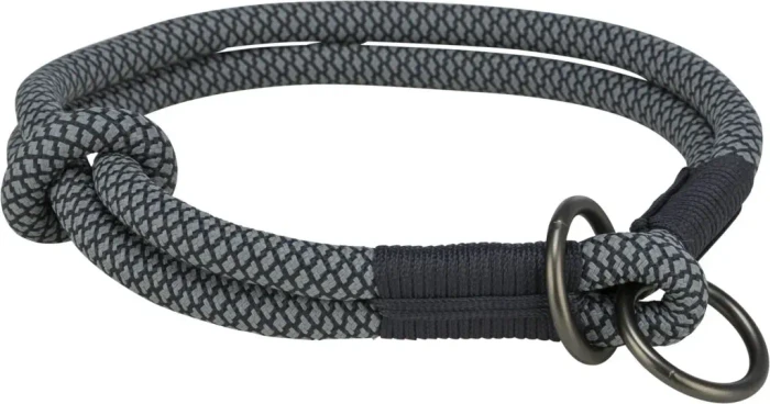 Trixie Soft Rope Zug-Stopp-Halsband, L-XL, Schwarz/Grau