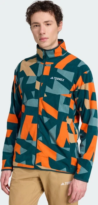 adidas Terrex Multi Printed Fleece Jacke aurora ivy/semi impact orange (Herren)