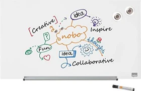 Nobo Impression Pro Whiteboard Glas 31" 31", rot/weiß, 68x38cm