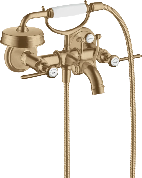 Hansgrohe Axor Montreux 2-Griff Wannenarmatur Aufputz mit Hebelgriffen brushed bronze