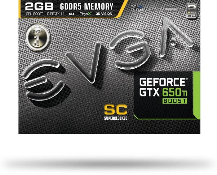 EVGA GeForce GTX 650 Ti Boost Superclocked, 2GB GDDR5, 2x DVI, HDMI, DP