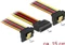 DeLOCK 15-Pin SATA Strom Stecker auf 2x 15-Pin SATA Strom Buchse, Adapterkabel, gewinkelt, 15cm Vorschaubild