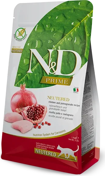 Farmina N&D Prime, Huhn & Granatapfel Neutered für Kastrierte Adult, 1.50kg