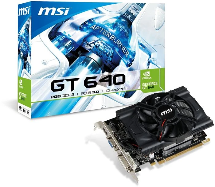MSI GeForce GT 640, N640-2GD3, 2GB DDR3, VGA, DVI, HDMI