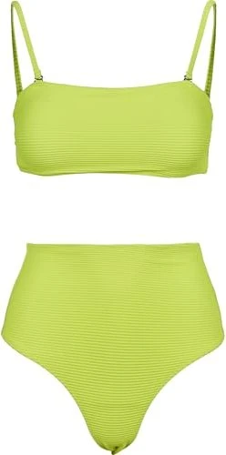 Urban Classics High Waist Bandeau Bikini-Set electric lime (Damen)