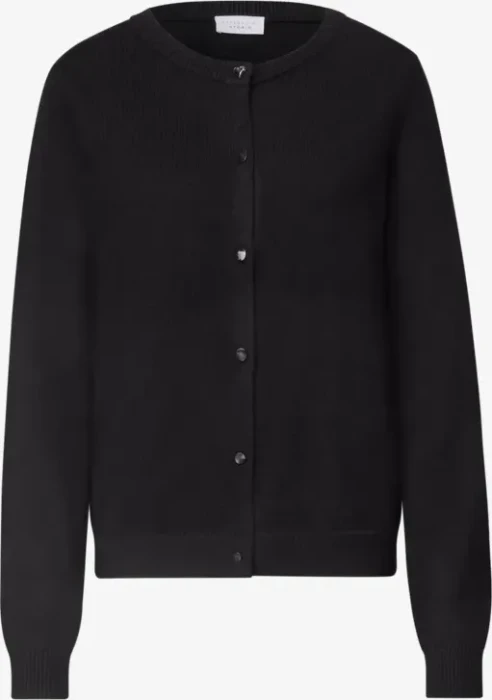 Street One Cardigan mit Rundhals Jacke schwarz (Damen)