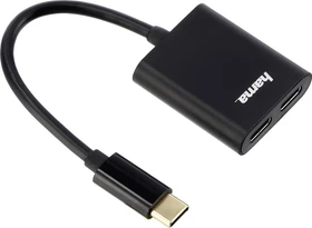Hama USB-Hub, 2x USB-C 2.0, USB-C 2.0 [Stecker]