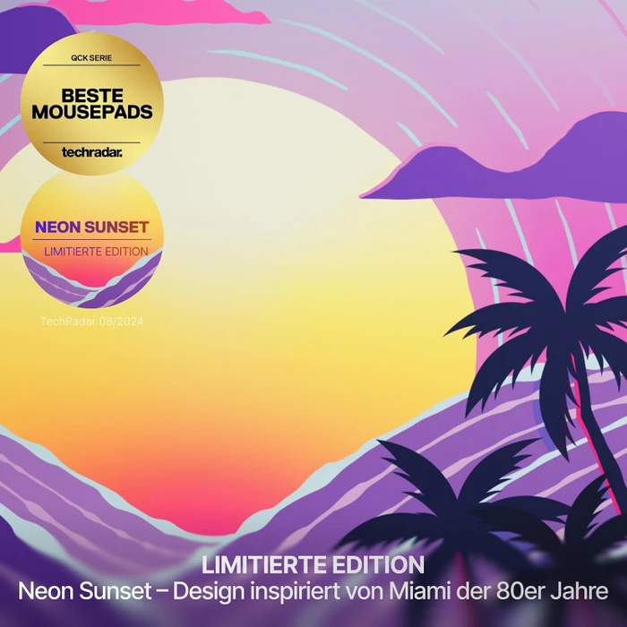 SteelSeries QcK Large Neon Sunset Limited Edition, 450x400mm, Motiv mehrfarbig