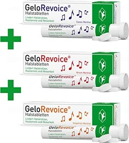 GeloRevoice Halstabletten mit Menthol, 60 Stück (3x 20 Stück) (verschiedene Geschmacksrichtungen)