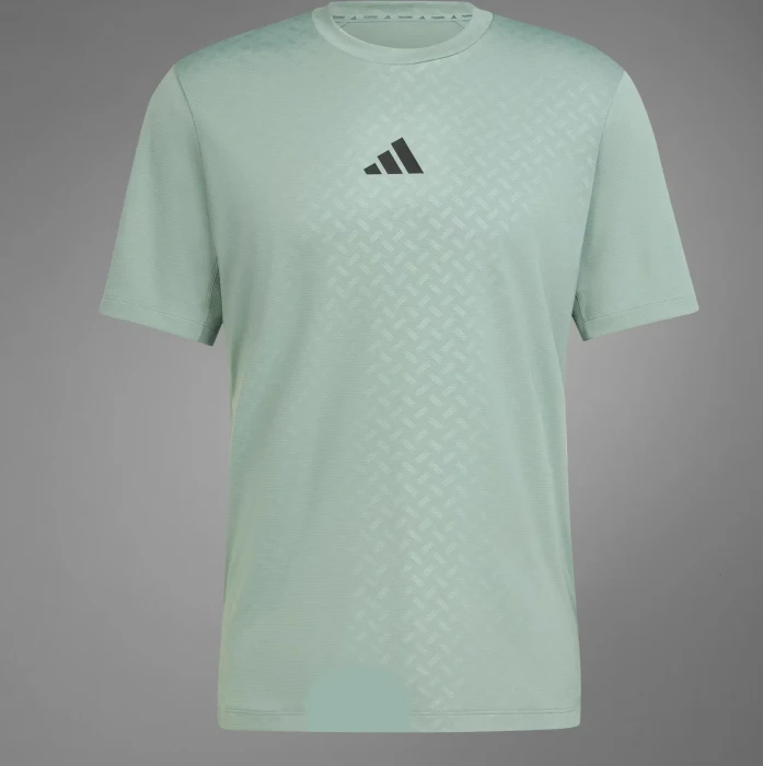 adidas Power 3-Streifen Funktionsshirt kurzarm silver green (Herren)