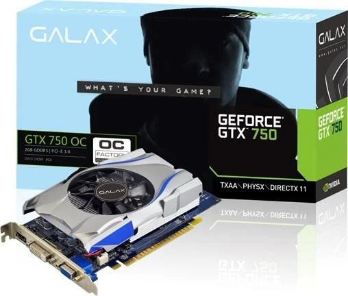 KFA2 GeForce GTX 750 OC, 2GB GDDR5, VGA, DVI, HDMI