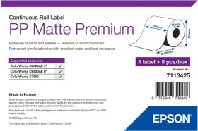 Epson Endlosetiketten PP Premium Matte Continuous Roll, 102mm, 55m, wetterfest, weiß, matt, 8 Rollen (8 Etiketten)