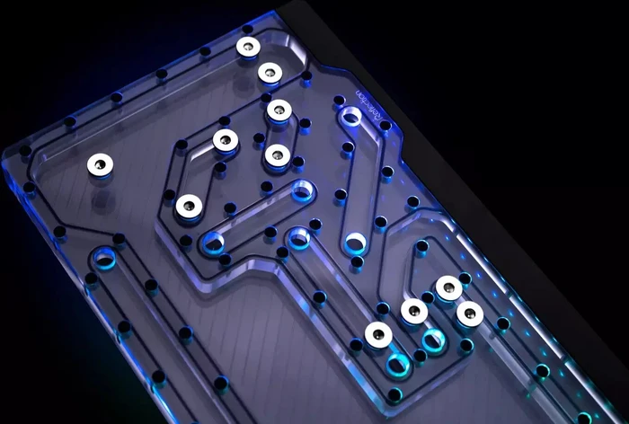 EK Water Blocks Quantum Line EK-Quantum Reflection Obsidian 1000D D5 PWM D-RGB, Verteilerplatte mit Pumpe, Acryl