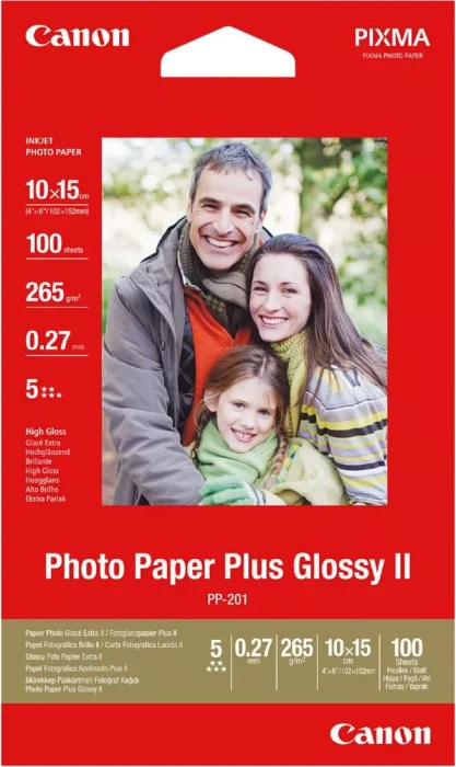 Canon PP-201 Fotopapier hochglänzend weiß, 10x15cm, 265g/m², 50 Blatt