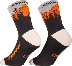 Dynafit Traverse Mid Socken blackout/ultra orange