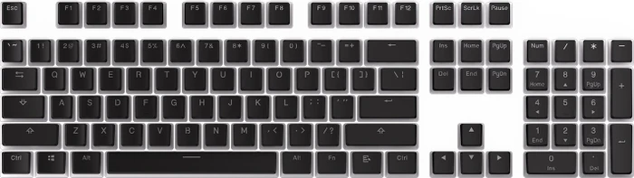 Endorfy PBT Pudding Keycaps, Kunststoff (PBT) Double-Shot, schwarz/transparent, 124 Tasten, ANSI-US