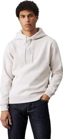 Calvin Klein Monogramm Fleece Hoodie ivory grey heather (Herren)