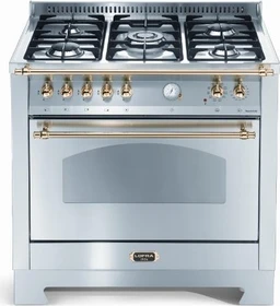 Lofra DOLCEVITA 90 RSG96MFT/Ci Elektroherd mit Gas-Kochfeld messing finish