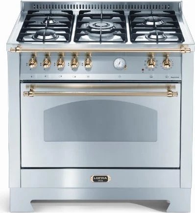 Lofra DOLCEVITA 90 RSG96MFT/Ci Elektroherd mit Gas-Kochfeld messing finish