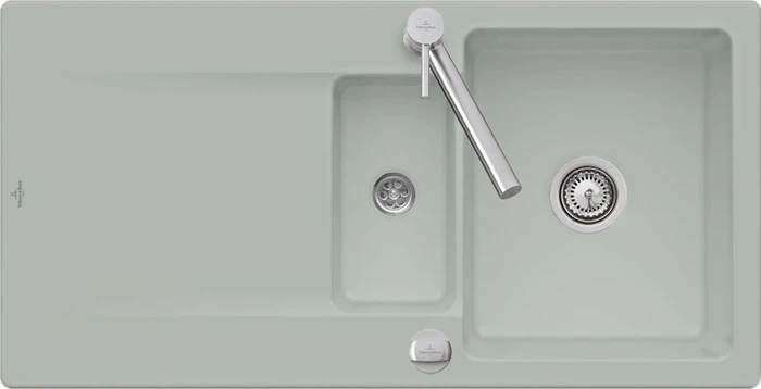 Villeroy & Boch Siluet 60 R Einbau Becken reversibel mit Ablauffernbedienung fossil