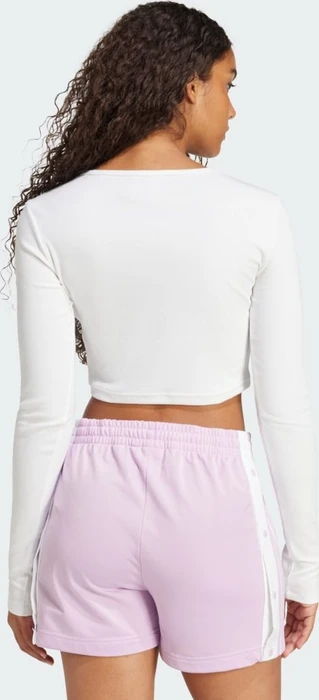 adidas Essentials Ribbed Crop Top Shirt langarm weiß (Damen)