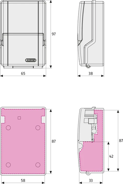 ABUS KeyGarage 727 Mini zur Wandmontage Schlüsselkasten, schwarz/silber, mechanische Zahlenkombination