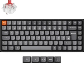 Keychron K2 Max, 75%, PBT, schwarz/grau, LEDs RGB, hot-swap, Keychron Super RED, USB/Bluetooth, DE (K2M-J1-DE)