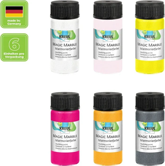 Kreul Magic Marble Marmorierfarbe Love Neon, 6 Farben, 20ml