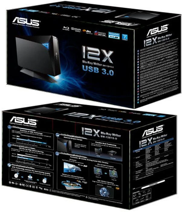 ASUS BW-12D1S-U schwarz, USB 3.0
