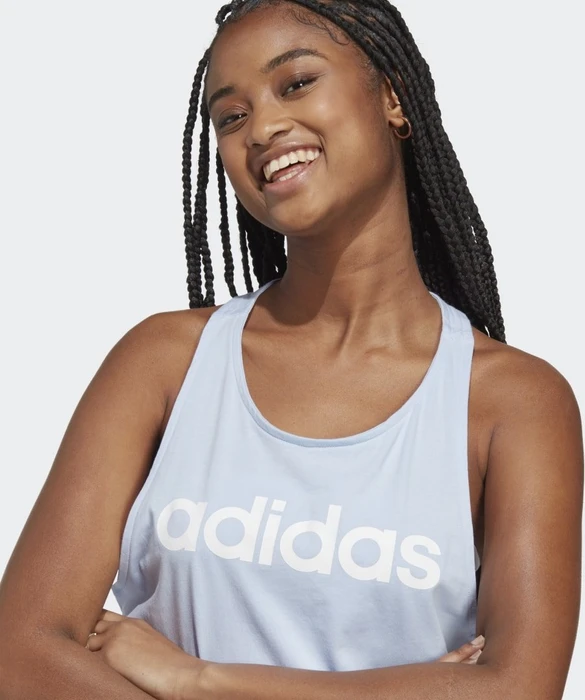 adidas Loungewear Essentials Loose Logo Funktionsshirt ärmellos blue dawn/white (Damen)