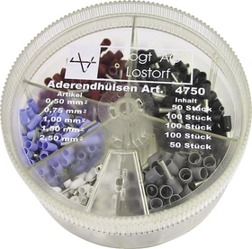 Vogt Aderendhülsen-Sortiment 0.5 mm², 0.75 mm², 1 mm², 1.5 mm², 2.5 mm² Teilisoliert