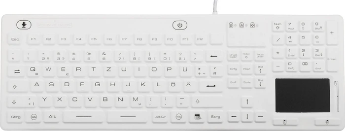 Renkforce iM-IKB110-WH Industrielle-Tastatur mit Touchpad, IP68, weiß, USB, DE