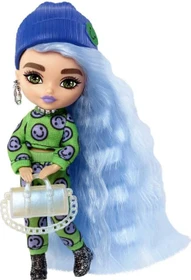 Mattel Barbie - Extra Minis Puppe trägt 2-teilige Mode mit Emoji-Druck