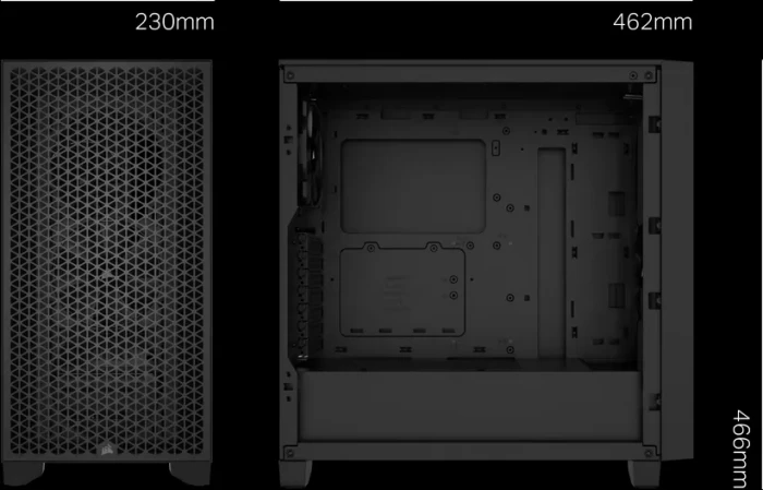Corsair 3000D Airflow, schwarz, Glasfenster