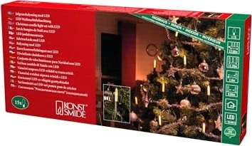 Konstsmide Lichterkette Schaftkerzen LED 15x warmweiß