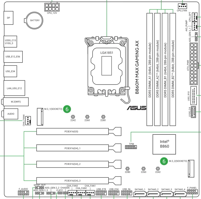 ASUS B860M Max Gaming AX (Intel 1851)
