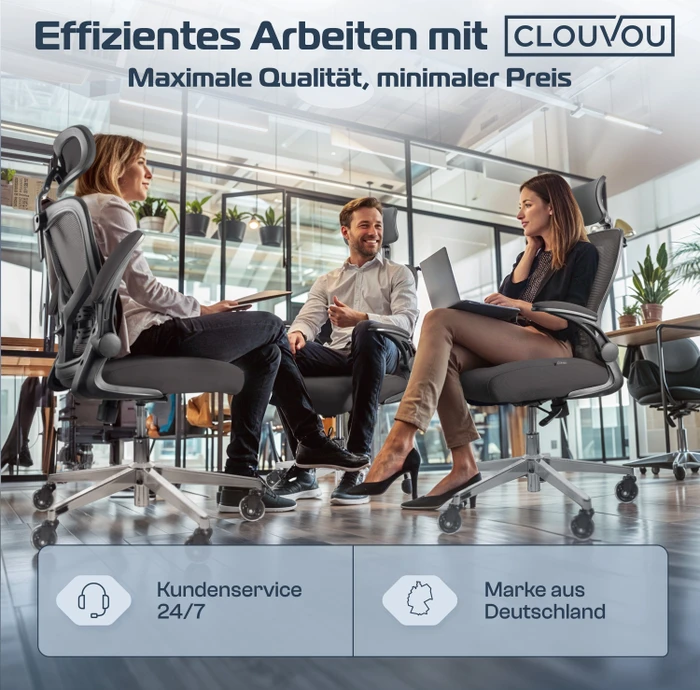Clouvou SmartSeat Bürostuhl, anthrazit