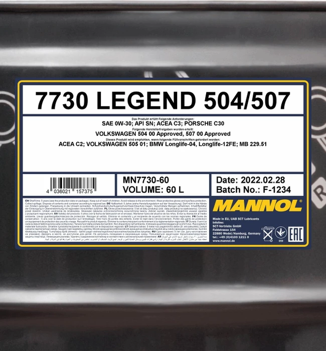 Mannol Legend 504/507 0W-30 60l