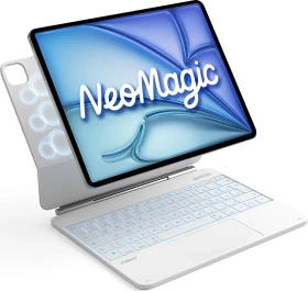 Inateck Neo Magic Magnetische Tastaturhülle für iPad Air 13"/iPad Pro 12.9", weiß, DE