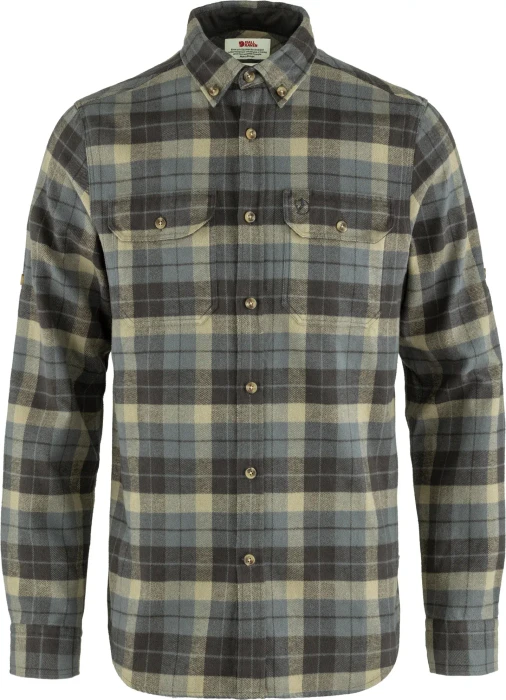 Fjällräven Singi Heavy Flannel Hemd langarm super grey/stone grey (Herren)