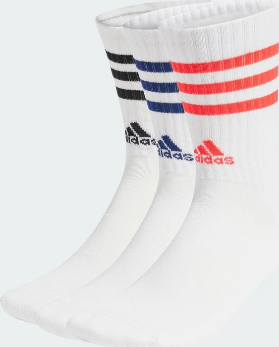 adidas 3-Streifen Cushioned Crew Socken weiß, 3 Paare
