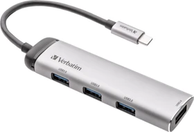 Verbatim USB-Hub, 4x USB-A 3.0, USB-C 3.0 [Stecker] (49147)