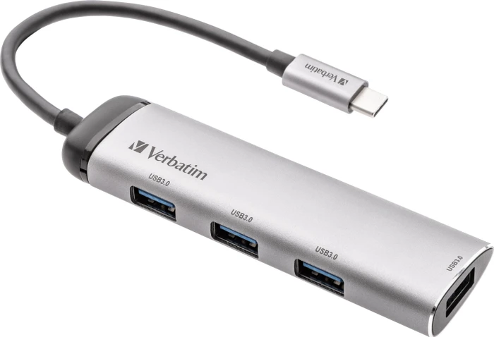 Verbatim USB-Hub, 4x USB-A 3.0, USB-C 3.0 [Stecker]