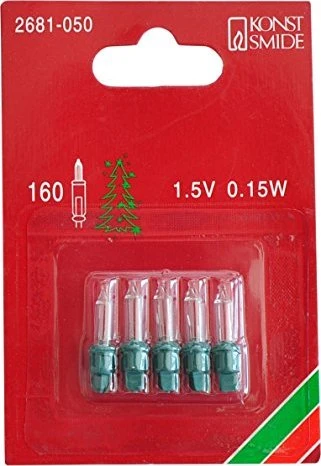 Konstsmide Ersatzbirne für Weihnachtsbeleuchtung klar 1.5W, 5 Stück
