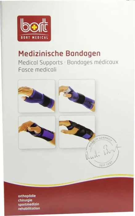 Bort Medical Handgelenkstütze mit Alu-Schiene rechts Größe M schwarz, 1 Stück